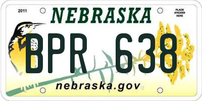 NE license plate BPR638