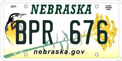 NE license plate BPR676