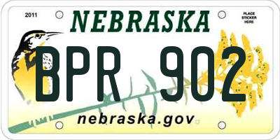 NE license plate BPR902