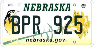 NE license plate BPR925