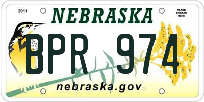 NE license plate BPR974