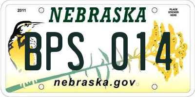 NE license plate BPS014