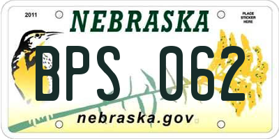 NE license plate BPS062