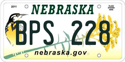 NE license plate BPS228