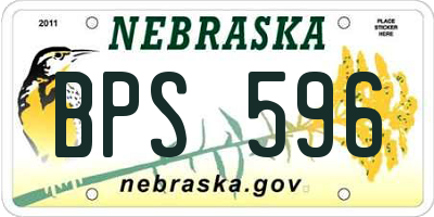 NE license plate BPS596