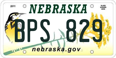 NE license plate BPS829
