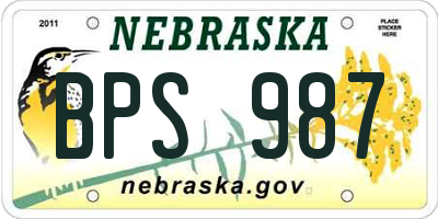 NE license plate BPS987
