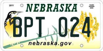 NE license plate BPT024