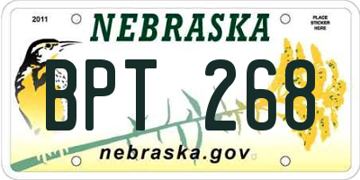 NE license plate BPT268