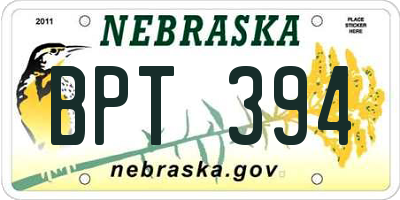 NE license plate BPT394