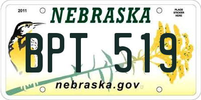 NE license plate BPT519