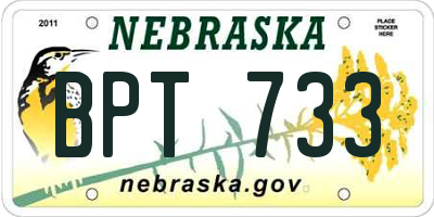 NE license plate BPT733