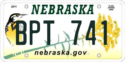 NE license plate BPT741