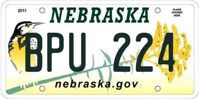 NE license plate BPU224