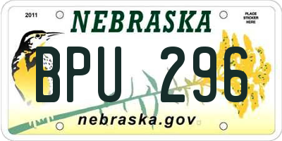 NE license plate BPU296