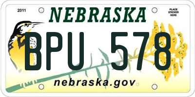NE license plate BPU578