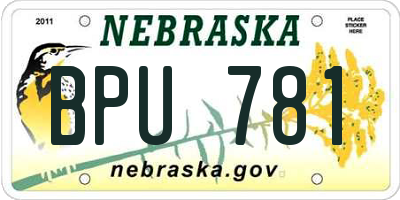 NE license plate BPU781