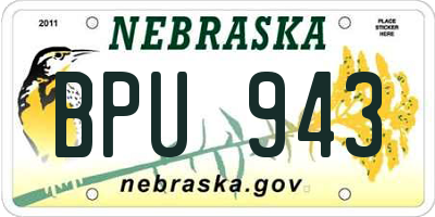 NE license plate BPU943