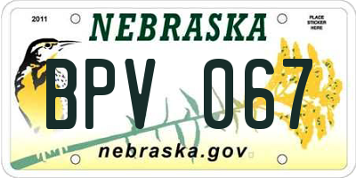 NE license plate BPV067