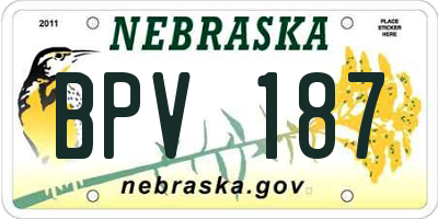 NE license plate BPV187