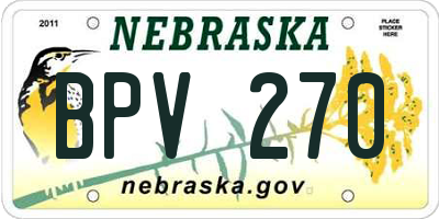NE license plate BPV270