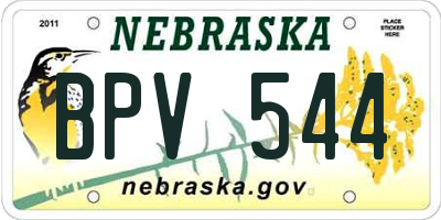 NE license plate BPV544