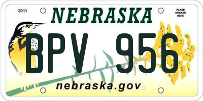 NE license plate BPV956
