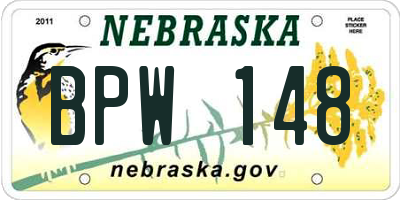 NE license plate BPW148