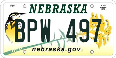 NE license plate BPW497