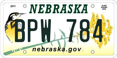 NE license plate BPW784