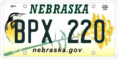 NE license plate BPX220
