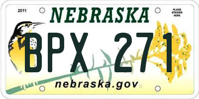 NE license plate BPX271