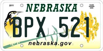 NE license plate BPX521