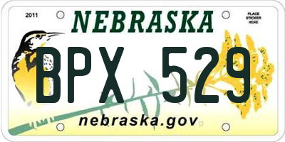 NE license plate BPX529
