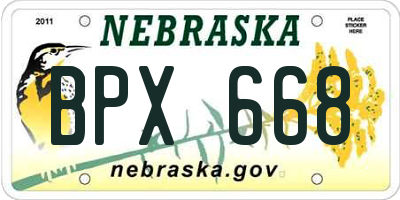 NE license plate BPX668