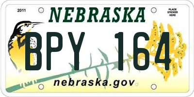 NE license plate BPY164