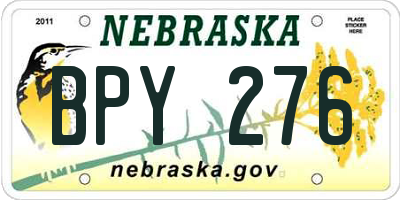 NE license plate BPY276