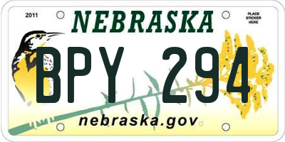 NE license plate BPY294