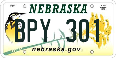 NE license plate BPY301