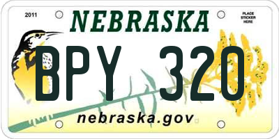 NE license plate BPY320