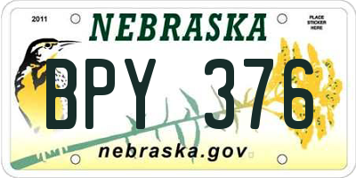 NE license plate BPY376