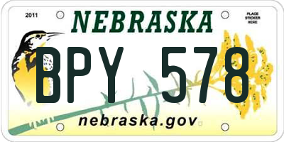 NE license plate BPY578