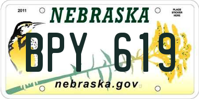 NE license plate BPY619