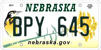 NE license plate BPY645