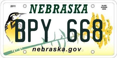 NE license plate BPY668