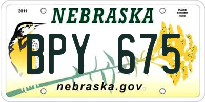 NE license plate BPY675