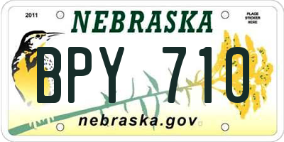 NE license plate BPY710