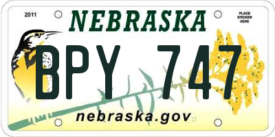 NE license plate BPY747