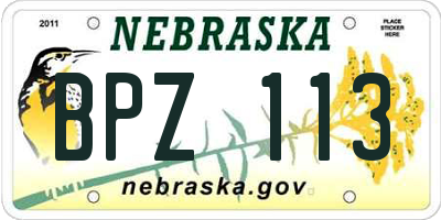 NE license plate BPZ113
