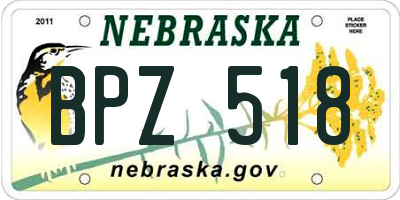NE license plate BPZ518